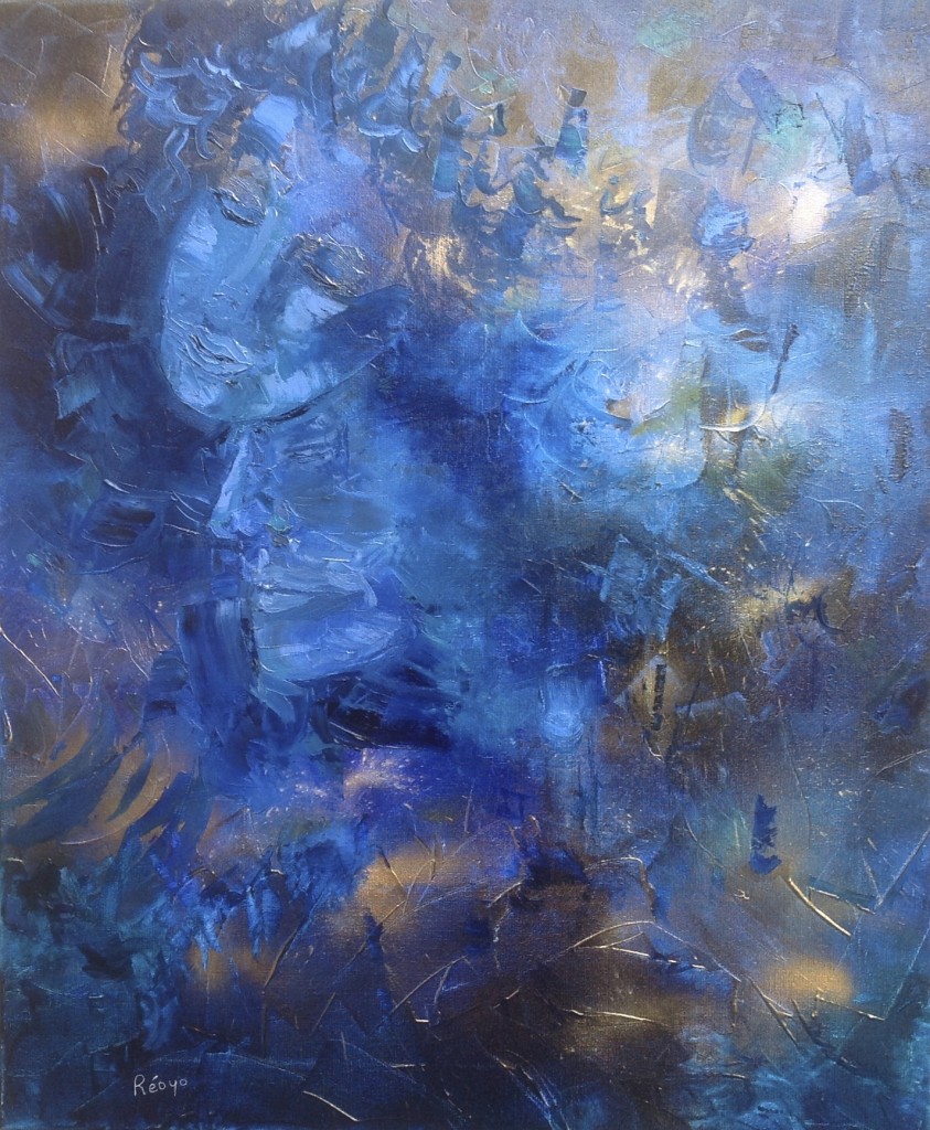 "RÊVE BLEU OU LES AMANTS" (huile)  - HST et pigments 15F 65X54